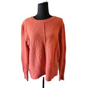 Banana Republic Orange Merino Wool Crew Neck Long Sleeve Sweater Size M Preppy
